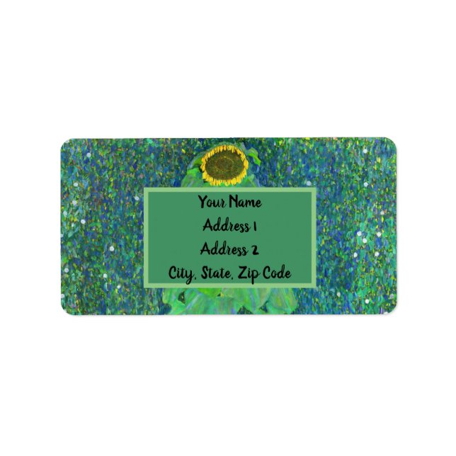 Gustav Klimt Solros Adressetikett (Framsidan)