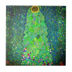 Gustav Klimt Solros Kakelplatta