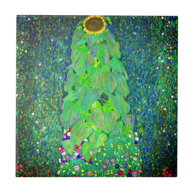 Gustav Klimt Solros Kakelplatta (Framsidan)