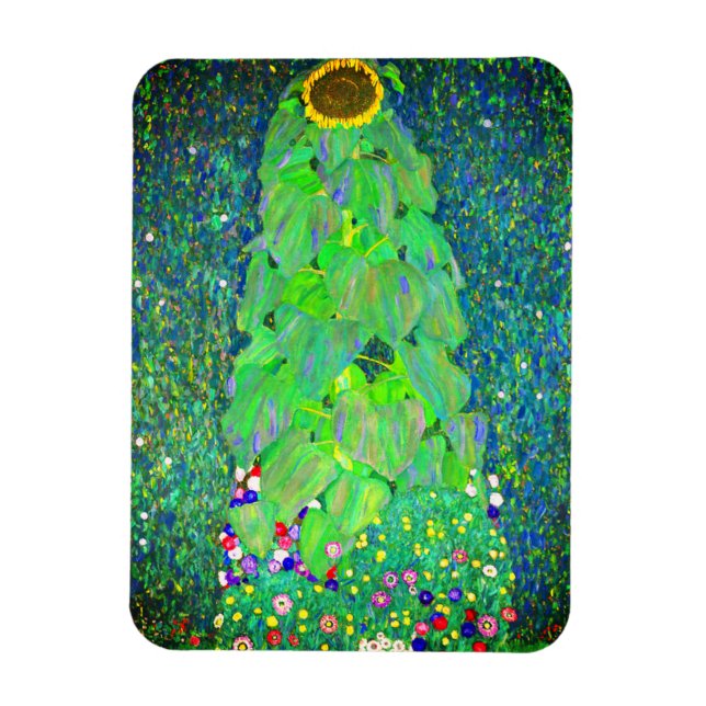 Gustav Klimt Solros Magnet (Vertikal)