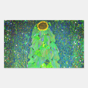 Gustav Klimt Solros Rektangulärt Klistermärke