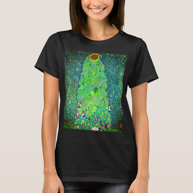 Gustav Klimt Solros T Shirt (Framsida)