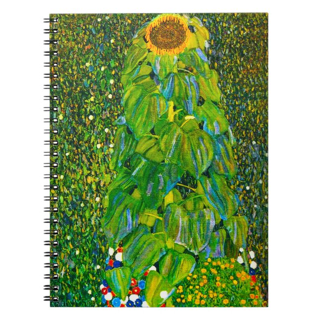 Gustav Klimt solrosanteckningsbok Anteckningsbok Med Spiral (Framsidan)