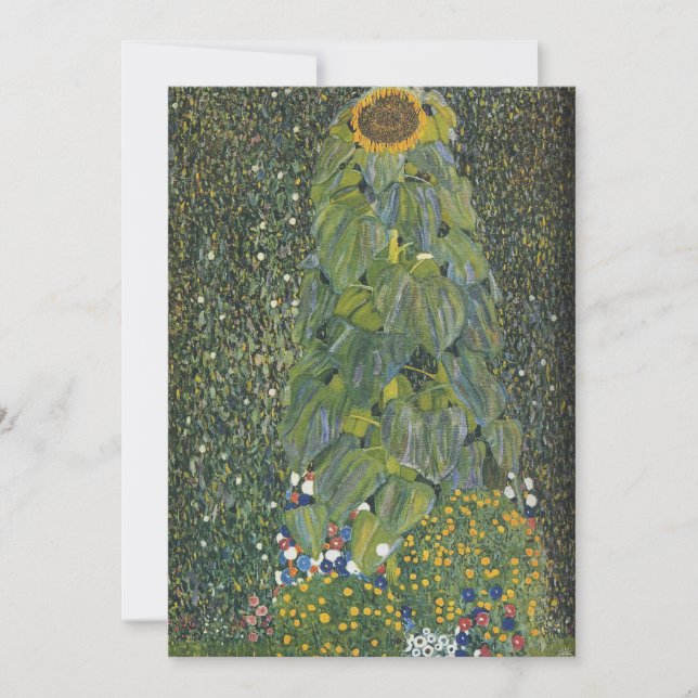 Gustav Klimt - Solrosblomman Tack Kort (Framsida)