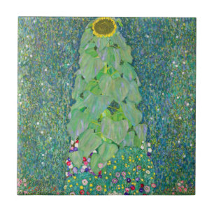 Gustav Klimt - Solrossen Kakelplatta