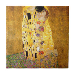 Gustav Klimt som kyssen belägger med tegel Kakelplatta
