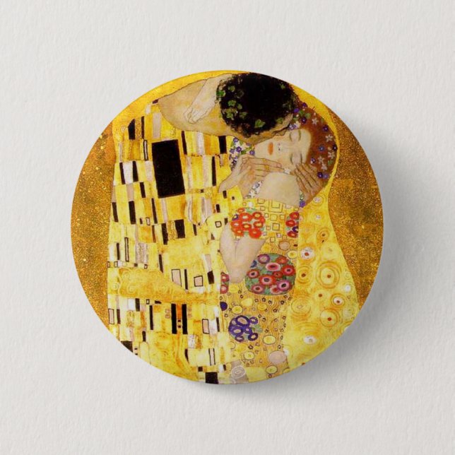 Gustav Klimt som kyssen knäppas Knapp (Framsida)