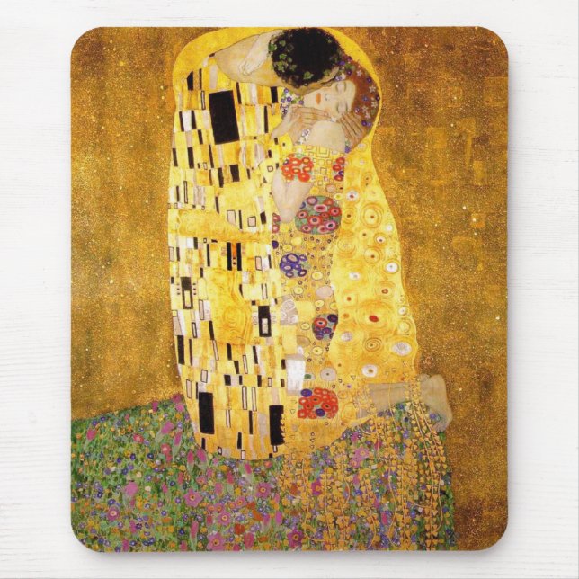 Gustav Klimt som kyssmusen vadderar Musmatta (Framsidan)
