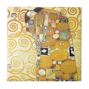 Gustav Klimt som sovar damkeramik Kakelplatta