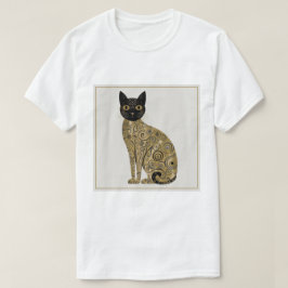 Gustav Klimt Stil Black Cat Art T Shirt