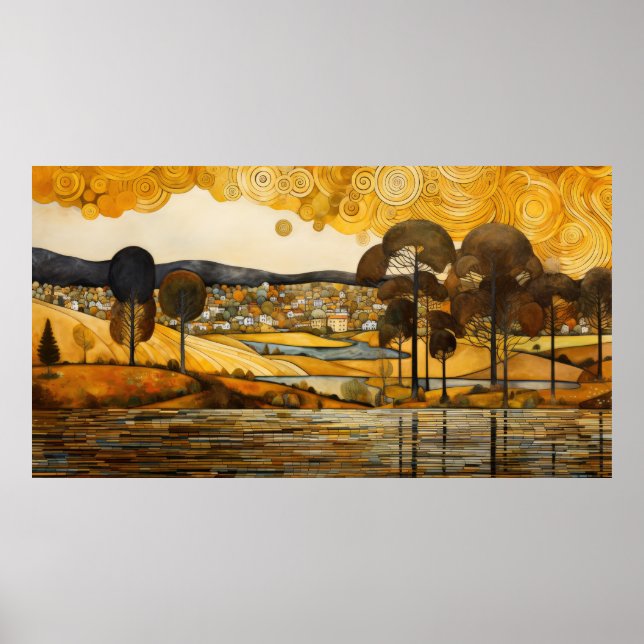 Gustav Klimt Stil liggande Poster (Framsidan)