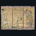Gustav Klimt - Stoclet Frieze Livets träd Filt<br><div class="desc">Stoclet Frieze Triptych: Livets träd,  Fulfillment,  Expectation - Gustav Klimt,  Cardboard,  1909</div>