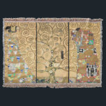 Gustav Klimt - Stoclet Frieze Livets träd Filt<br><div class="desc">Stoclet Frieze Triptych: Livets träd,  Fulfillment,  Expectation - Gustav Klimt,  Cardboard,  1909</div>