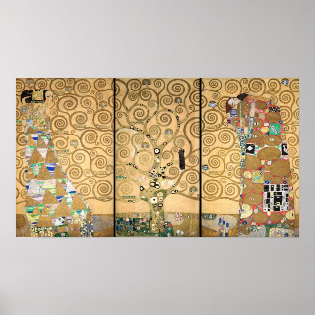 Gustav Klimt - Stoclet Frieze Livets träd Poster (Framsidan)