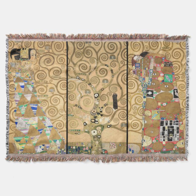 Gustav Klimt - Stocletfrisen Livets Träd Filt (Framsidan)