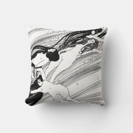 Gustav Klimt - Surreal japansk konst av fiskblodet Kudde