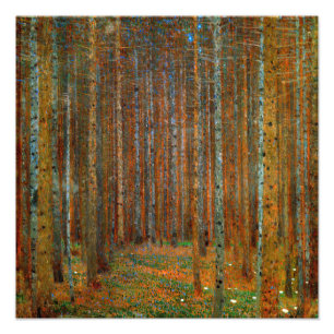 Gustav Klimt - Tannenwald Gräs Forest Fototryck