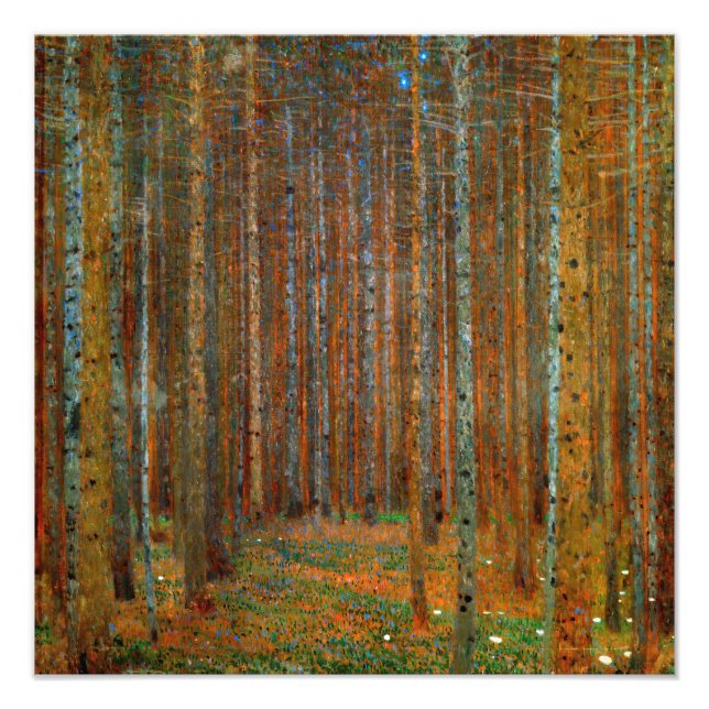 Gustav Klimt - Tannenwald Gräs Forest Fototryck (Framsidan)