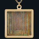 Gustav Klimt - Tannenwald Gräs Forest Guldpläterat Halsband<br><div class="desc">Fir Forest/Tannenwald Gräs Forest - Gustav Klimt,  Oil on Canvas,  1902</div>