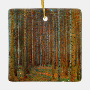 Gustav Klimt - Tannenwald Gräs Forest Julgransprydnad Keramik