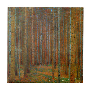 Gustav Klimt - Tannenwald Gräs Forest Kakelplatta