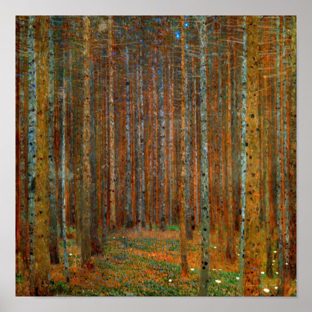 Gustav Klimt - Tannenwald Gräs Forest Poster (Framsidan)