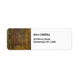 Gustav Klimt - Tannenwald Gräs Forest Returadress Etikett