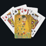 Gustav Klimt the Kiss Casinokort<br><div class="desc">Spelkort med Gustav Klimts oljemålning med guld löv Kiss (1908). En man och kvinna,  som bär briljant gyllene färg,  tar gärna till sig och kysser i ett fält av blommor. En underbar gåva till fläkt av Art nouveau och österrikisk konst.</div>