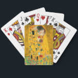 Gustav Klimt the Kiss Casinokort<br><div class="desc">Spelkort med Gustav Klimts oljemålning med guld löv Kiss (1908). En man och kvinna,  som bär briljant gyllene färg,  tar gärna till sig och kysser i ett fält av blommor. En underbar gåva till fläkt av Art nouveau och österrikisk konst.</div>