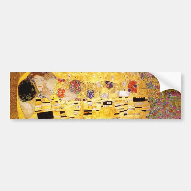 Gustav Klimt the Kiss Classic Painting Bildekal (Framsidan)