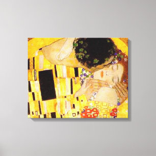 Gustav Klimt the Kiss Classic Painting Canvastryck