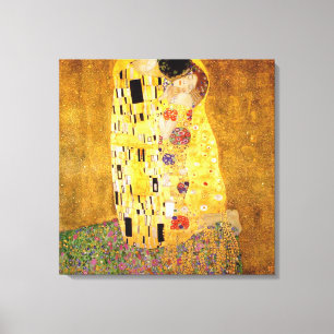 Gustav Klimt the Kiss Classic Painting Canvastryck