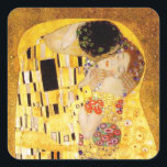 Gustav Klimt the Kiss Classic Painting Fyrkantigt Klistermärke<br><div class="desc">Gustav Klimt Kiss Gustav Klimt använde guld i sitt vackra arbete med kvinnor och dekorativa konst i art nouveau. Klimtmålningen kallades "The Kiss" och är det mest välkända art nouveau han någonsin målat upp. Gustav Klimt-målningen är av en kvinna och man i art nouveau i ett omfamnande. Färg är överväldigande...</div>