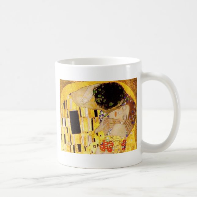 Gustav Klimt the Kiss Classic Painting Kaffemugg (Höger)