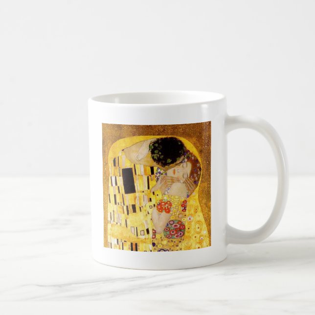 Gustav Klimt the Kiss Classic Painting Kaffemugg (Höger)