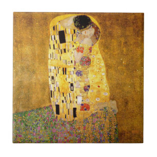 Gustav Klimt the Kiss Classic Painting Kakelplatta