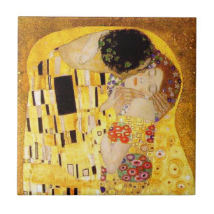 Gustav Klimt the Kiss Classic Painting Kakelplatta