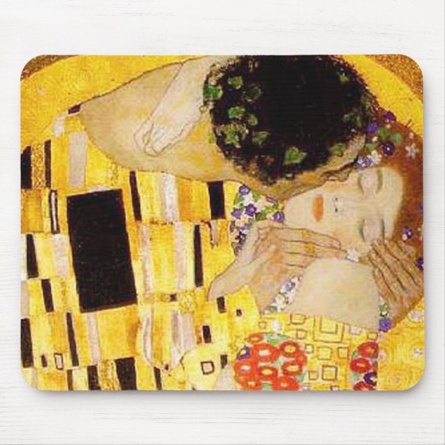 Gustav Klimt the Kiss Classic Painting Musmatta (Framsidan)
