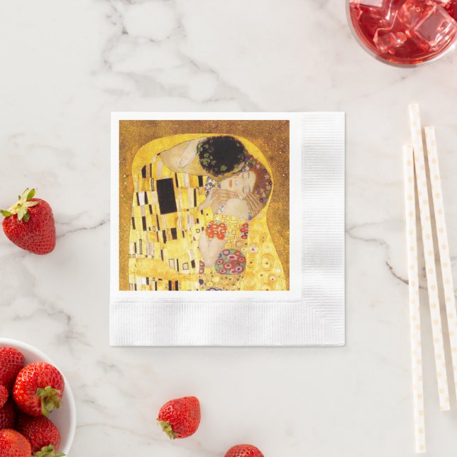 Gustav Klimt the Kiss Classic Painting Pappersservett (Insitu)