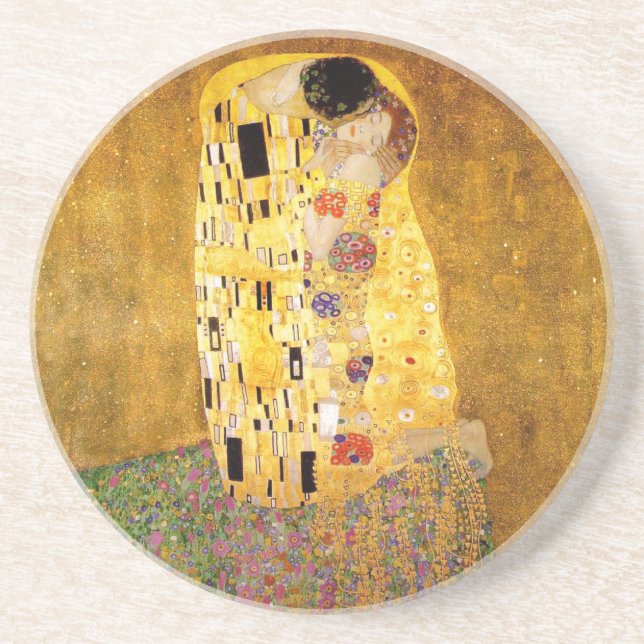 Gustav Klimt the Kiss Classic Painting Underlägg (Framsidan)