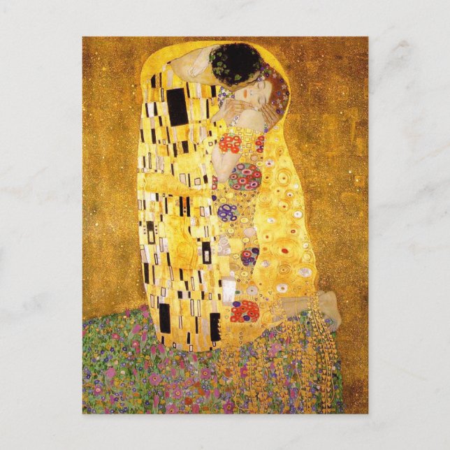 Gustav Klimt the Kiss Classic Painting Vykort (Framsida)