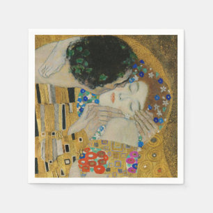 Gustav Klimt-The Kiss (detaljer) Guld Löv Artwor Pappersservett