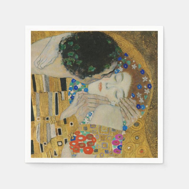Gustav Klimt-The Kiss (detaljer) | Guld Löv Artwor Pappersservett (Framsidan)