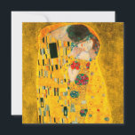 Gustav Klimt the Kiss Inbjudningar<br><div class="desc">Kort med Gustav Klimts oljemålning med guld löv Kiss (1908). En man och kvinna,  som bär briljant gyllene färg,  tar gärna till sig och kysser i ett fält av blommor. En underbar gåva till fläkt av Art nouveau och österrikisk konst.</div>
