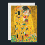 Gustav Klimt the Kiss Inbjudningar<br><div class="desc">Kort med Gustav Klimts oljemålning med guld löv Kiss (1908). En man och kvinna,  som bär briljant gyllene färg,  tar gärna till sig och kysser i ett fält av blommor. En underbar gåva till fläkt av Art nouveau och österrikisk konst.</div>