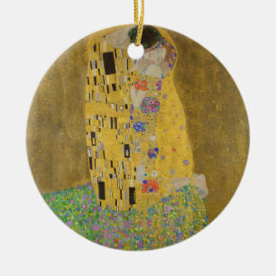 Gustav Klimt "The Kiss" Julgransprydnad Keramik