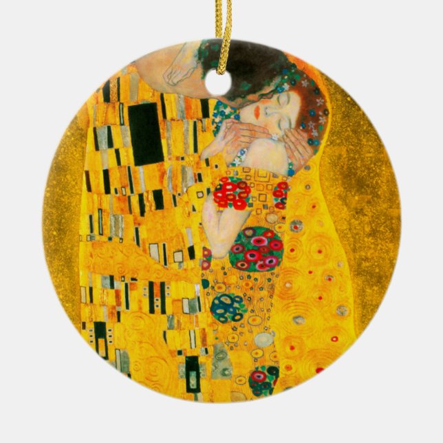 Gustav Klimt the Kiss Julgransprydnad Keramik (Framsidan)