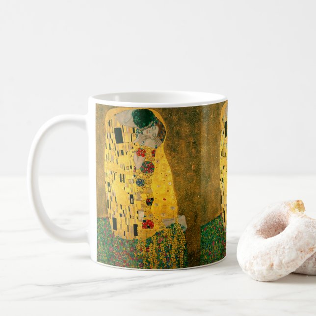 Gustav Klimt , “ The Kiss ” Kaffemugg (Med munk)