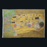Gustav Klimt "The Kiss" Kökshandduk<br><div class="desc">Gustav Klimts mästerverk: "Kiss". "The Kiss", skapat av den österrikiska målaren Gustav Klimt. Det anses vara hans mest berömd. Han målade det mellan åren 1907 och 1908, vilket var höjdpunkten i hans "gyllene period" när han målade upp ett antal verk som använde guld löv. Österrike betraktar "The Kiss" som en...</div>