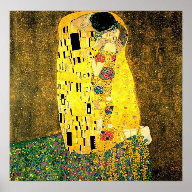 Gustav Klimt -The Kiss  Poster (Framsidan)